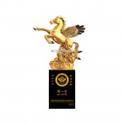 金马水晶奖杯定制伯乐奖马术赛飞马造型优秀员工企业奖杯定做刻字