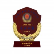 警徽纪念摆件 警察退休奖牌 公安局退休民警礼品定制 水晶警徽